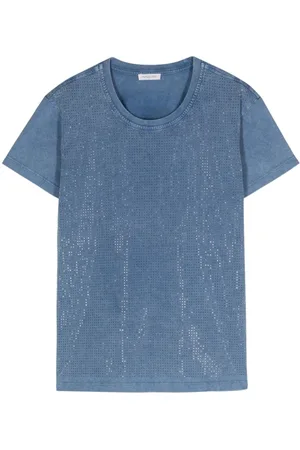 Patrizia Pepe Rhinestone-embellished cotton top