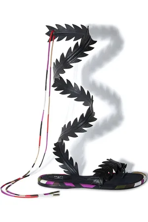 Puccini Edera leather flat sandals