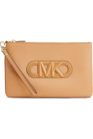 Michael Kors Logo-embossed leather clutch