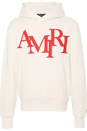 AMIRI Staggered logo-appliqu?? cotton hoodie