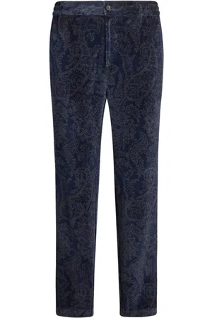 Etro Paisley-jacquard slim-cut trousers