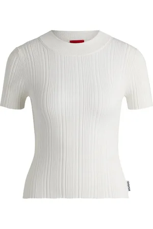 HUGO BOSS Mock-neck ribbed jumper