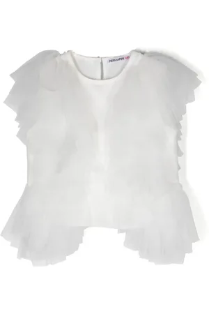 Patrizia Pepe Girl Ruffled sleeveless blouse