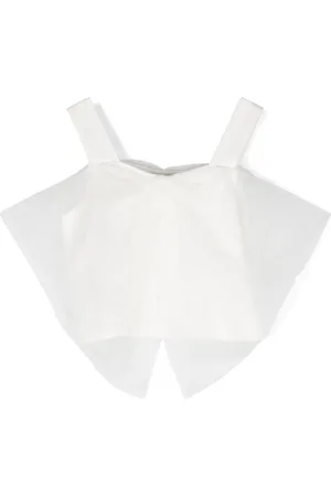 Patrizia Pepe Girl Knotted tulle crop top