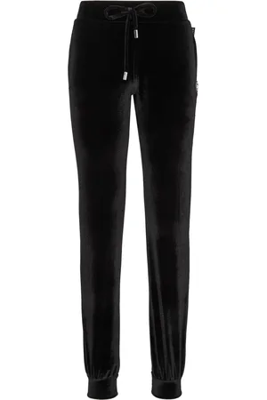 Philipp Plein Logo-embellished velvet track pants