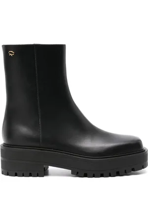 Gianvito Rossi Square-toe leather boots