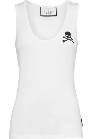 Philipp Plein Crystal-embellished cotton tank top