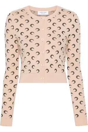 Marine Serre Crescent moon jacquard knitted cardigan
