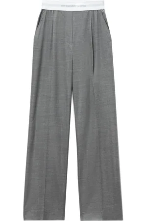 Alexander Wang Pleat-detail logo-waistband trousers
