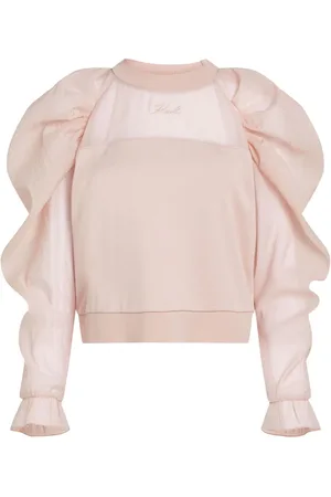 Karl Lagerfeld Organza-sleeve sweatshirt