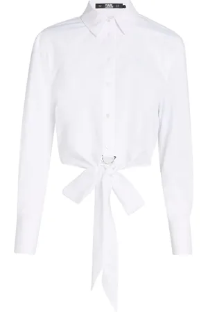 Karl Lagerfeld Cropped poplin shirt