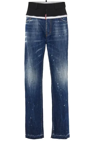 Dsquared2 Paint splatter-detail washed denim jeans