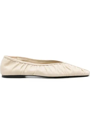 Totême Gathered leather ballerina shoes