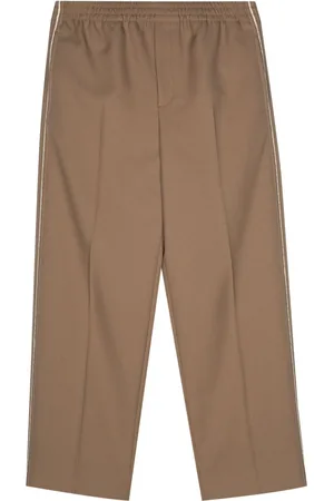 Gucci Appliqué-logo cotton tapered trousers