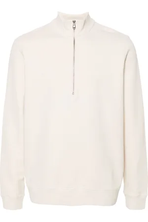Sunspel Half-zipped cotton sweatshirt