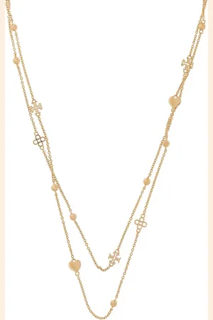 Tory Burch Logo-charm chain necklace