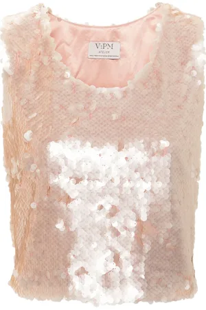V:PM ATELIER Citrus sequin cropped top