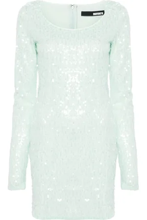 ROTATE Sequinned scoop-neck minidress