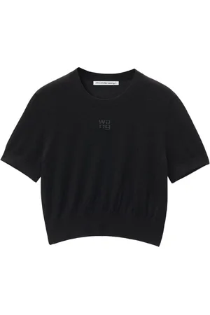 Alexander Wang Logo-embossed knitted T-shirt