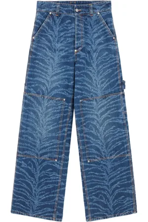 Stella McCartney Tiger-print wide-leg cargo jeans