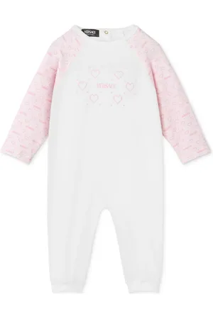 VERSACE Logo-print cotton romper
