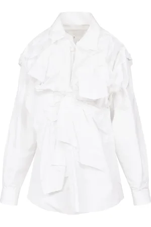 Maison Margiela Gathered poplin shirt