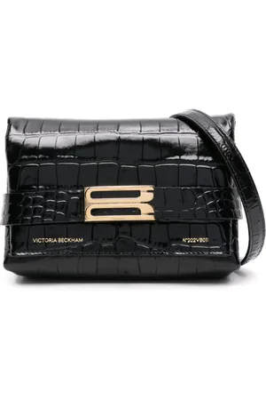 Victoria Beckham Frame embossed-crocodile crossbody bag