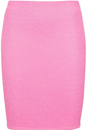 Hunza G Ruched textured miniskirt