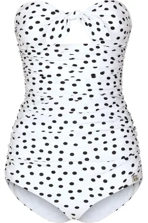 Dolce & Gabbana Polka dot-print strapless swimsuit