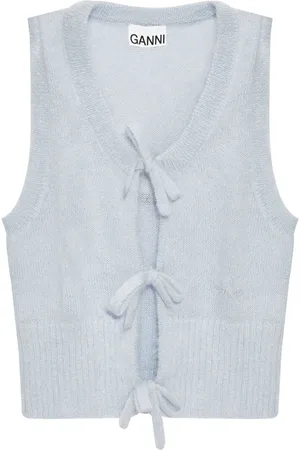 Ganni Tie-string knitted vest