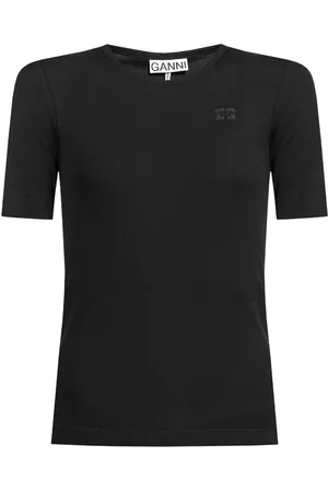 Ganni Logo-appliqu?? cotton T-shirt