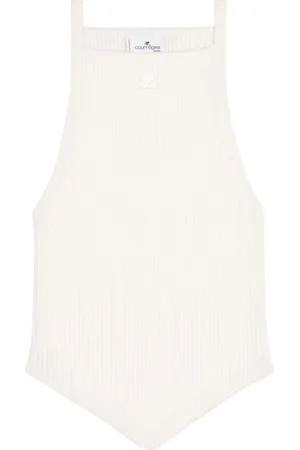 Courrèges Logo-embroidered knitted top