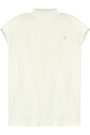 The Attico Logo-raised ribbed top