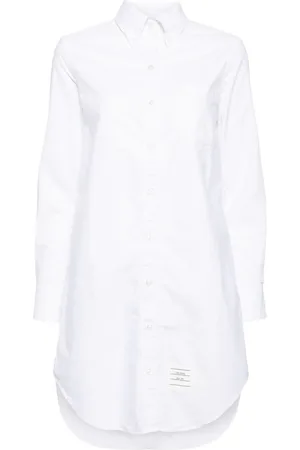 Thom Browne Logo-patch poplin shirt dress