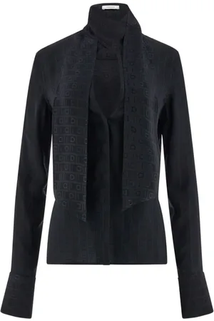 Salvatore Ferragamo Gancini-jacquard silk blouse