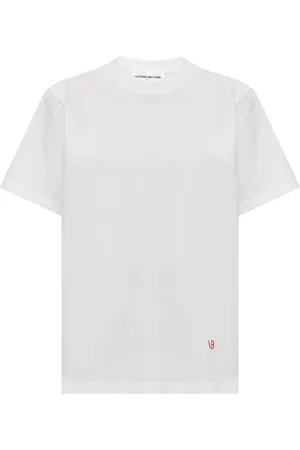 Victoria Beckham Logo-embroidered cotton T-shirt