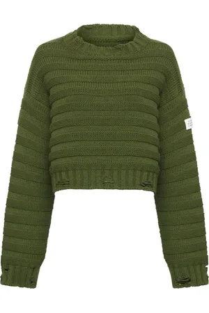 Maison Margiela Logo-appliqu?? distressed-effect jumper