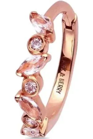 Lark & Berry 14kt rose gold large Veto sapphire and diamond earring