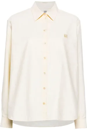 Totême Logo-embroidered organic cotton shirt