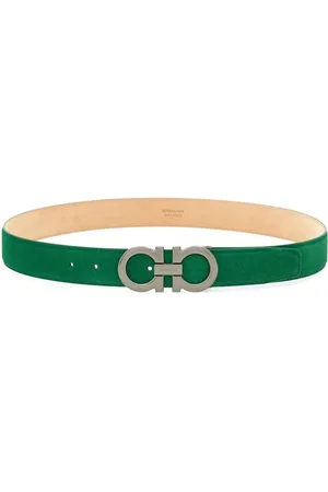 Salvatore Ferragamo Gancini suede buckle belt