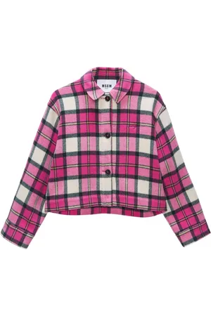 Msgm Checkerboard-print cropped jacket