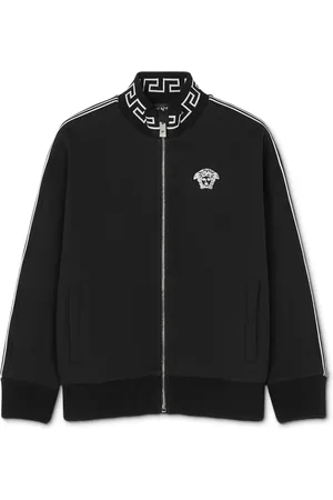 VERSACE Greca-detail zip-up sweatshirt