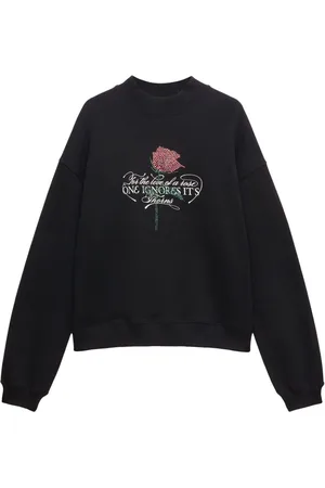 Msgm Rhinestone slogan-print sweatshirt
