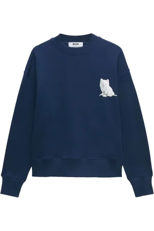 Msgm Cat-print cotton sweatshirt