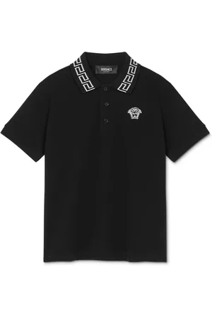 VERSACE Greca-detail cotton polo shirt