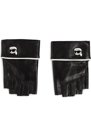 Karl Lagerfeld Ikon leather fingerless gloves
