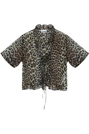 Ganni Leopard print blouse