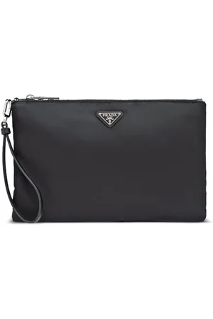 Prada Re-Nylon triangle-logo clutch bag