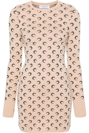 Marine Serre Crescent-Moon-jacquard mini dress