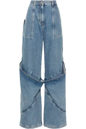 The Attico Knee-detail wide-leg jeans